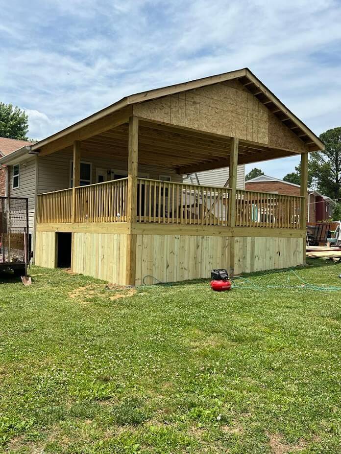 Covered deck project in Nashville