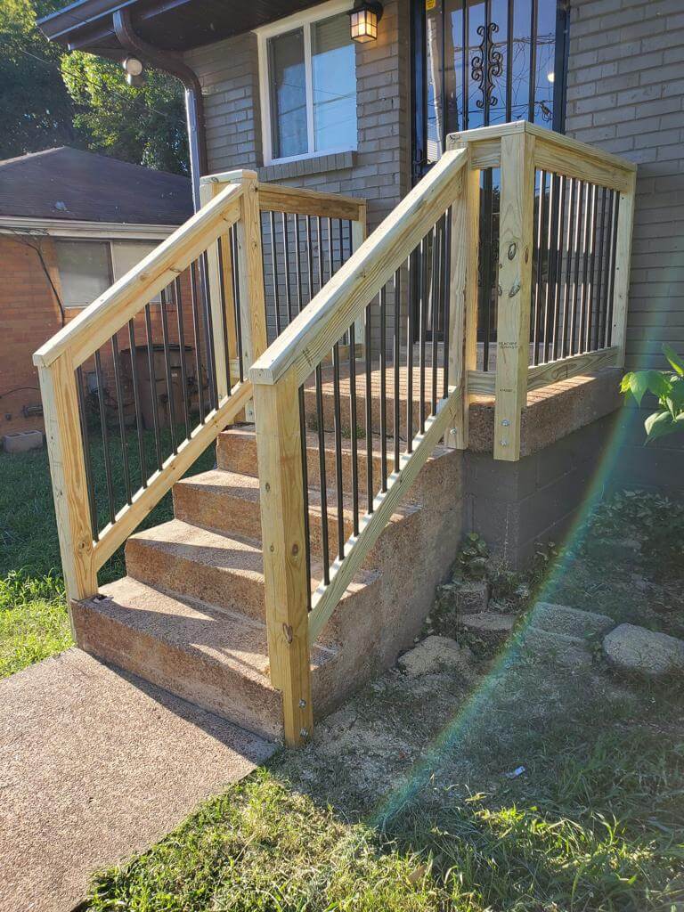 Deck stairs and railing project